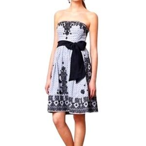 Moulinette Soeurs Anthropologie Elysian Embroidery Strapless Dress Size 4